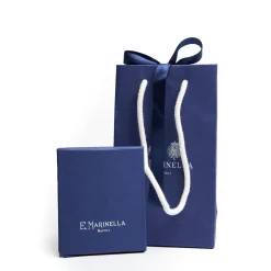 E.Marinella Cornetti Portafortuna|CORNETTO BLU In seta e argento