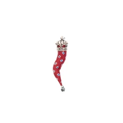 E.Marinella Cornetti Portafortuna|CORNETTO BORDEAUX In seta e argento