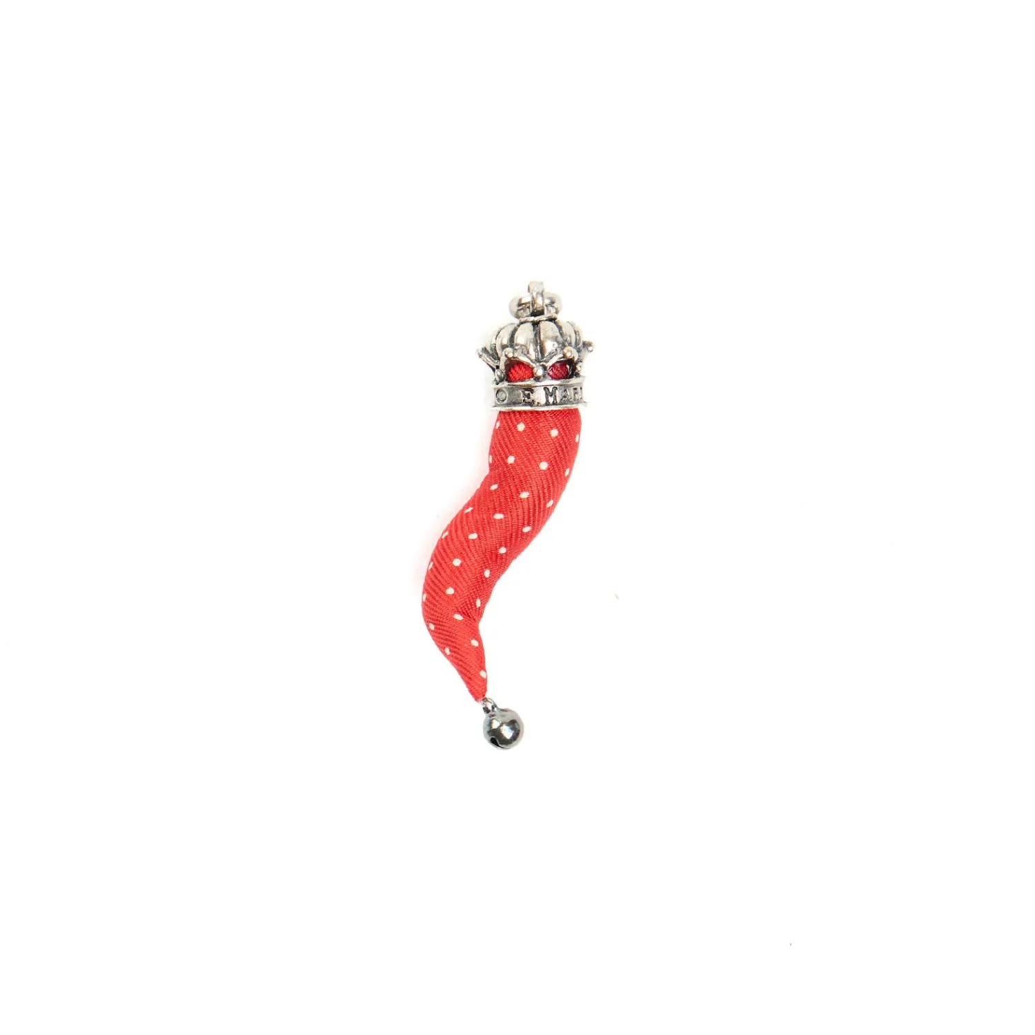 E.Marinella Cornetti Portafortuna|CORNETTO ROSSO In seta e argento