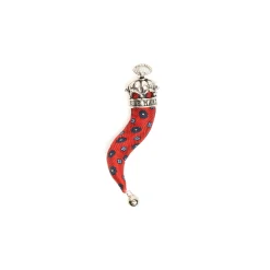 E.Marinella Cornetti Portafortuna|CORNETTO ROSSO In seta e argento