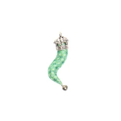 E.Marinella Cornetti Portafortuna|CORNETTO VERDE CHIARO In seta e argento
