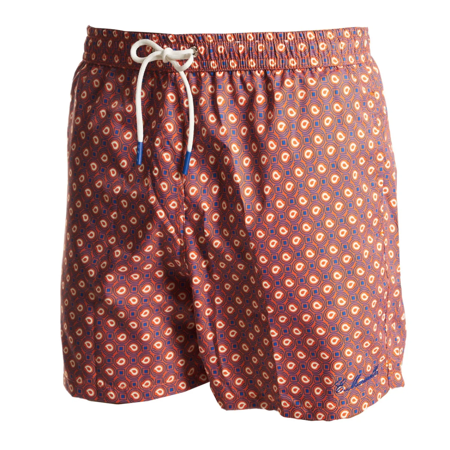 E.Marinella Costumi Da Uomo|COSTUME DA BAGNO ARANCIONE Paisley