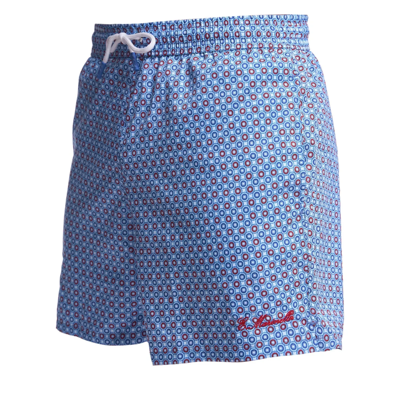 E.Marinella Costumi Da Uomo|COSTUME DA BAGNO AZZURRO Macrofantasia fiore