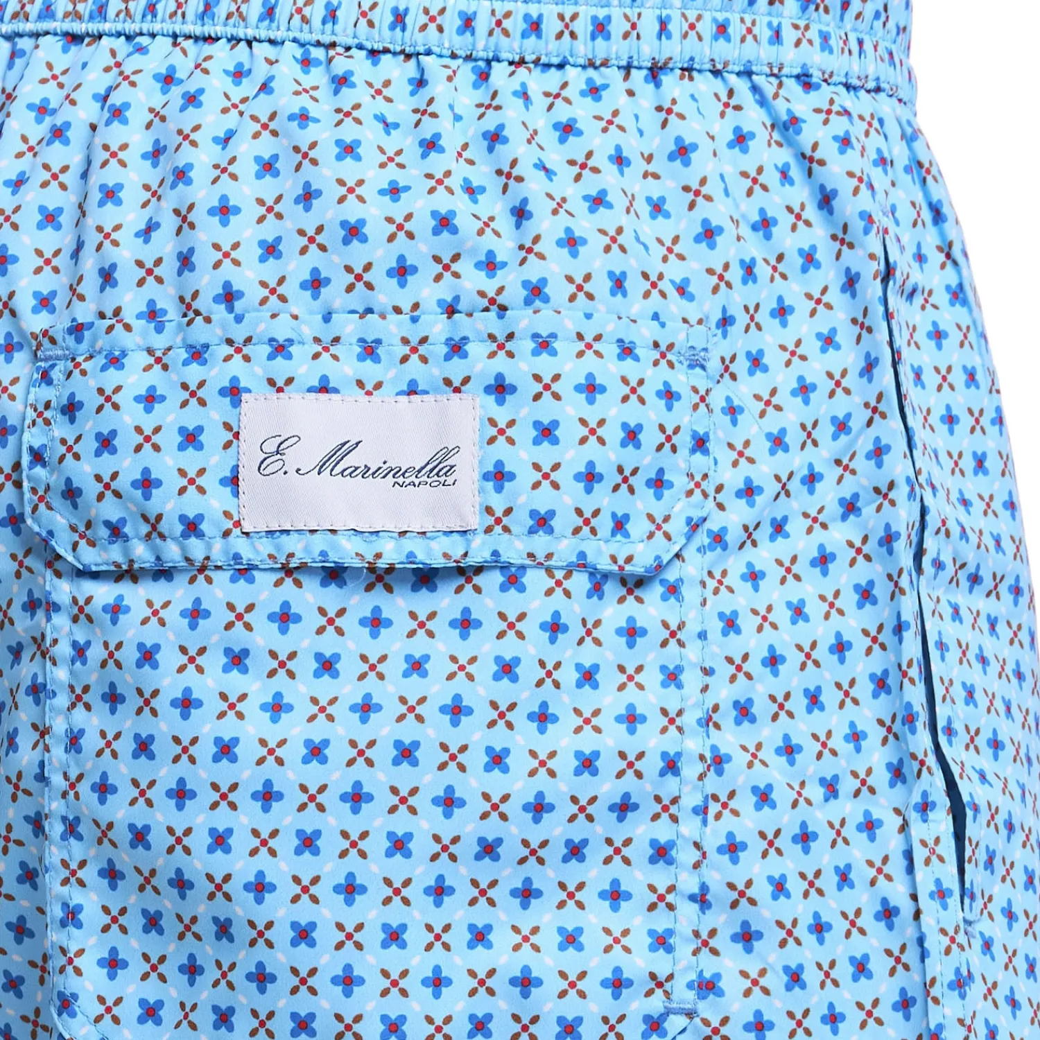 E.Marinella Costumi Da Uomo|COSTUME DA BAGNO AZZURRO Microfantasia fiore