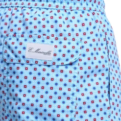 E.Marinella Costumi Da Uomo|COSTUME DA BAGNO AZZURRO Microfantasia fiore