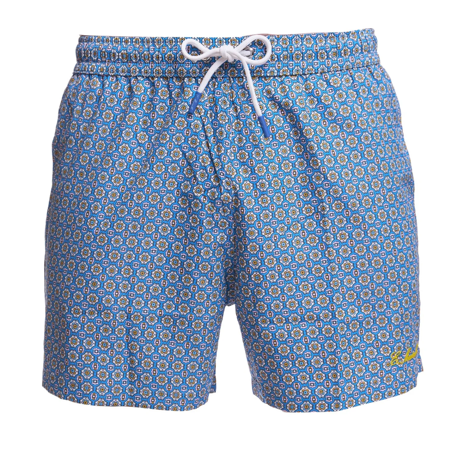 E.Marinella Costumi Da Uomo|COSTUME DA BAGNO AZZURRO POLVERE Macrofantasia fiore