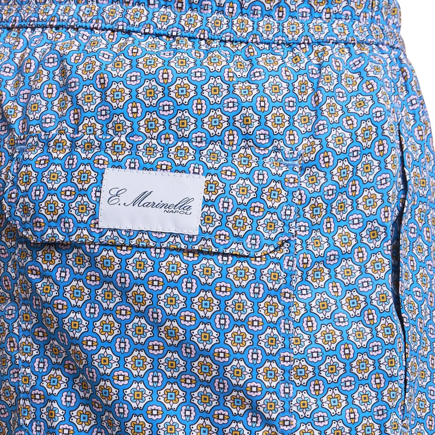 E.Marinella Costumi Da Uomo|COSTUME DA BAGNO AZZURRO POLVERE Macrofantasia fiore