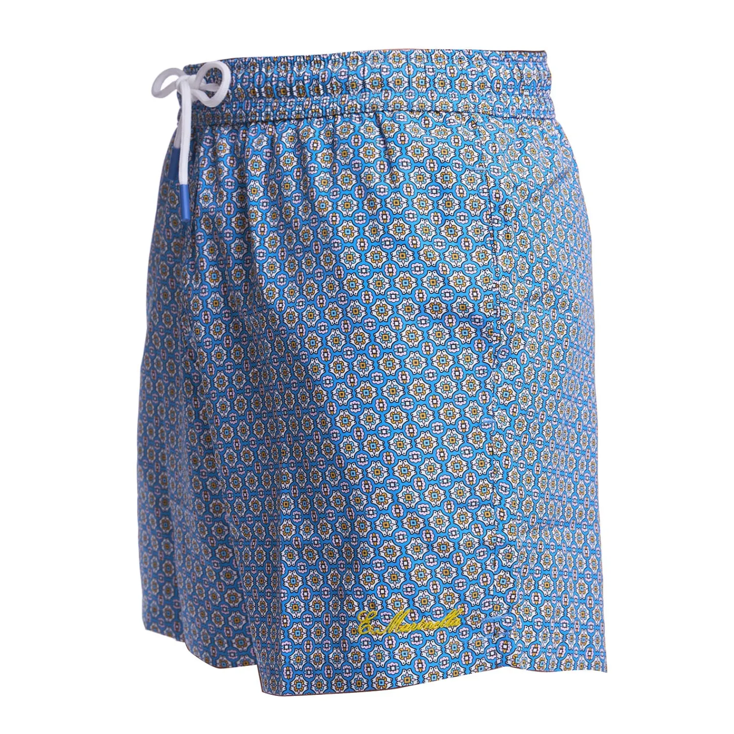 E.Marinella Costumi Da Uomo|COSTUME DA BAGNO AZZURRO POLVERE Macrofantasia fiore