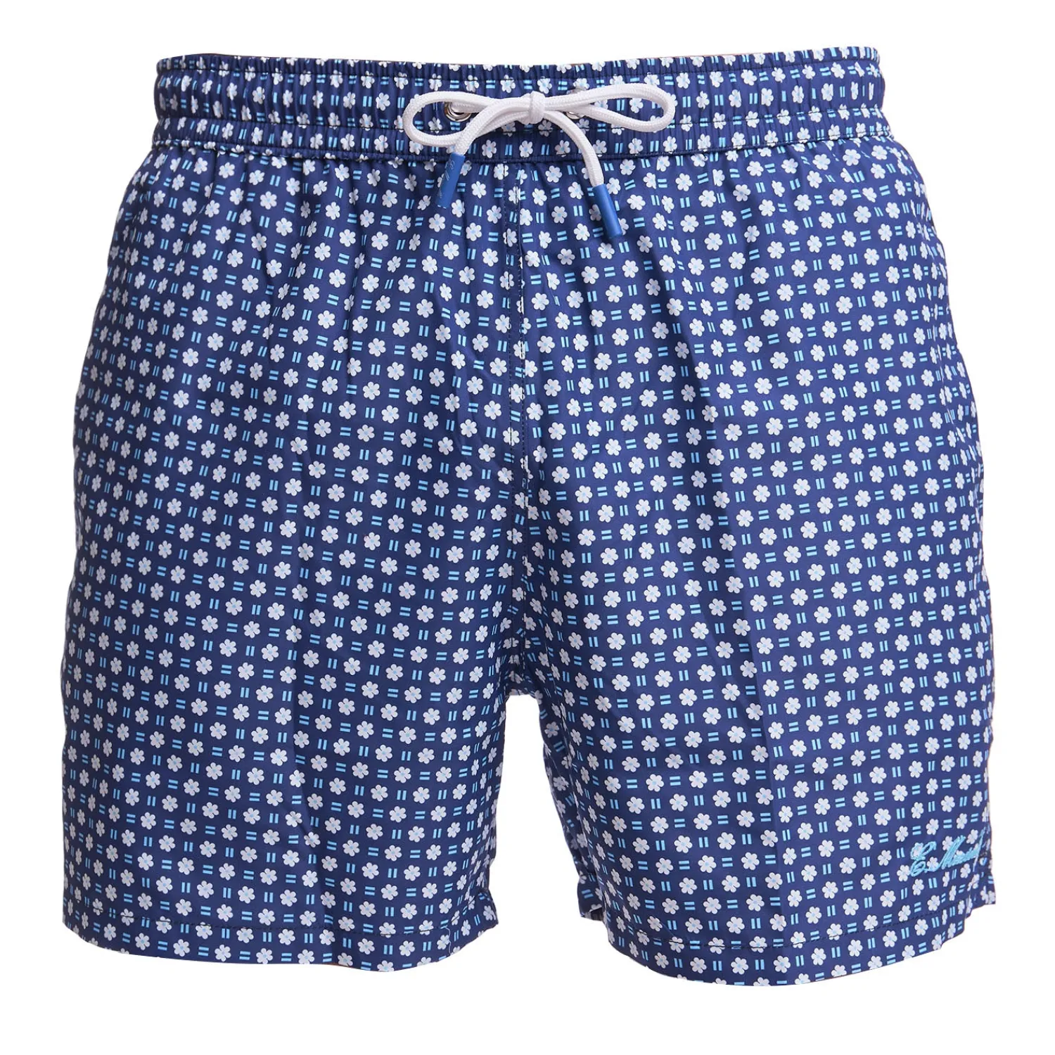 E.Marinella Costumi Da Uomo|COSTUME DA BAGNO BLU SCURO Macrofantasia fiore