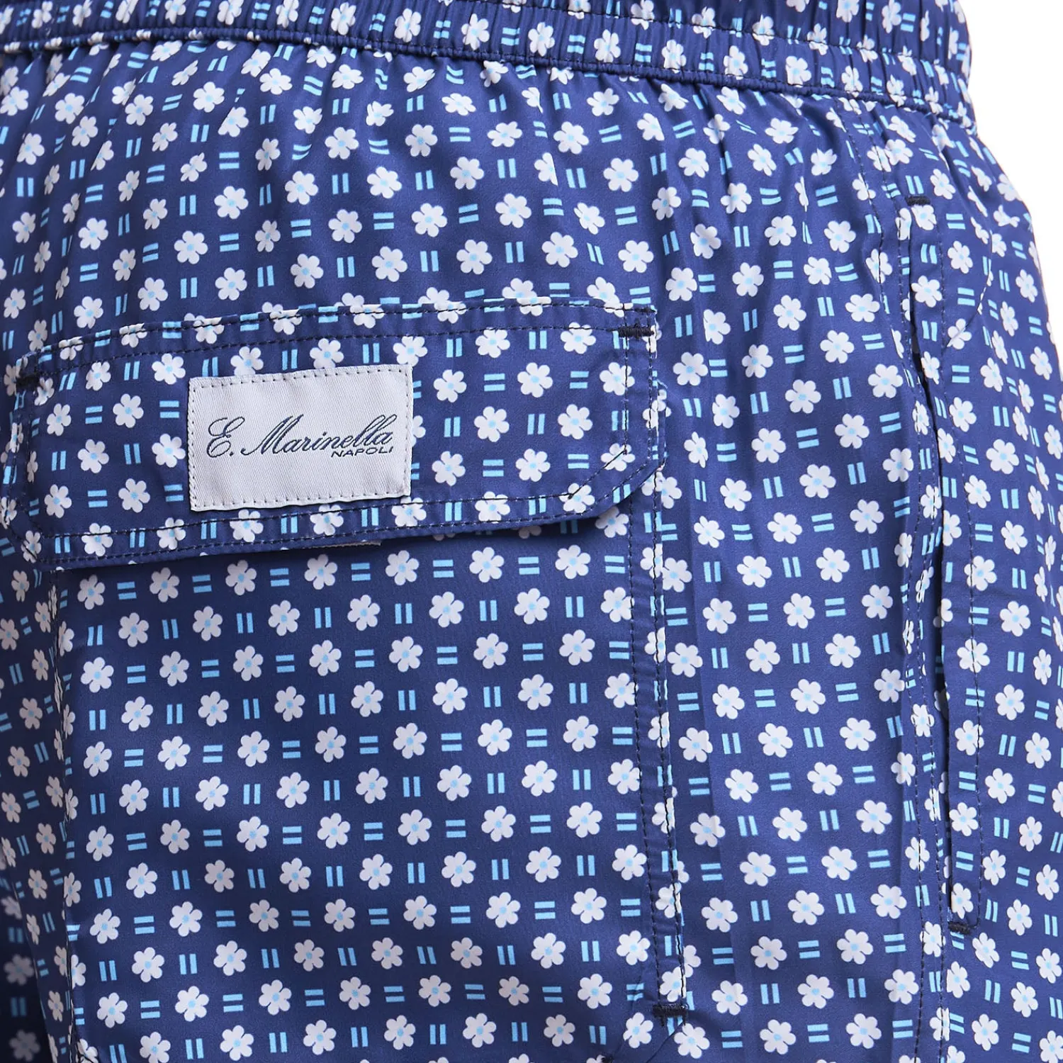 E.Marinella Costumi Da Uomo|COSTUME DA BAGNO BLU SCURO Macrofantasia fiore
