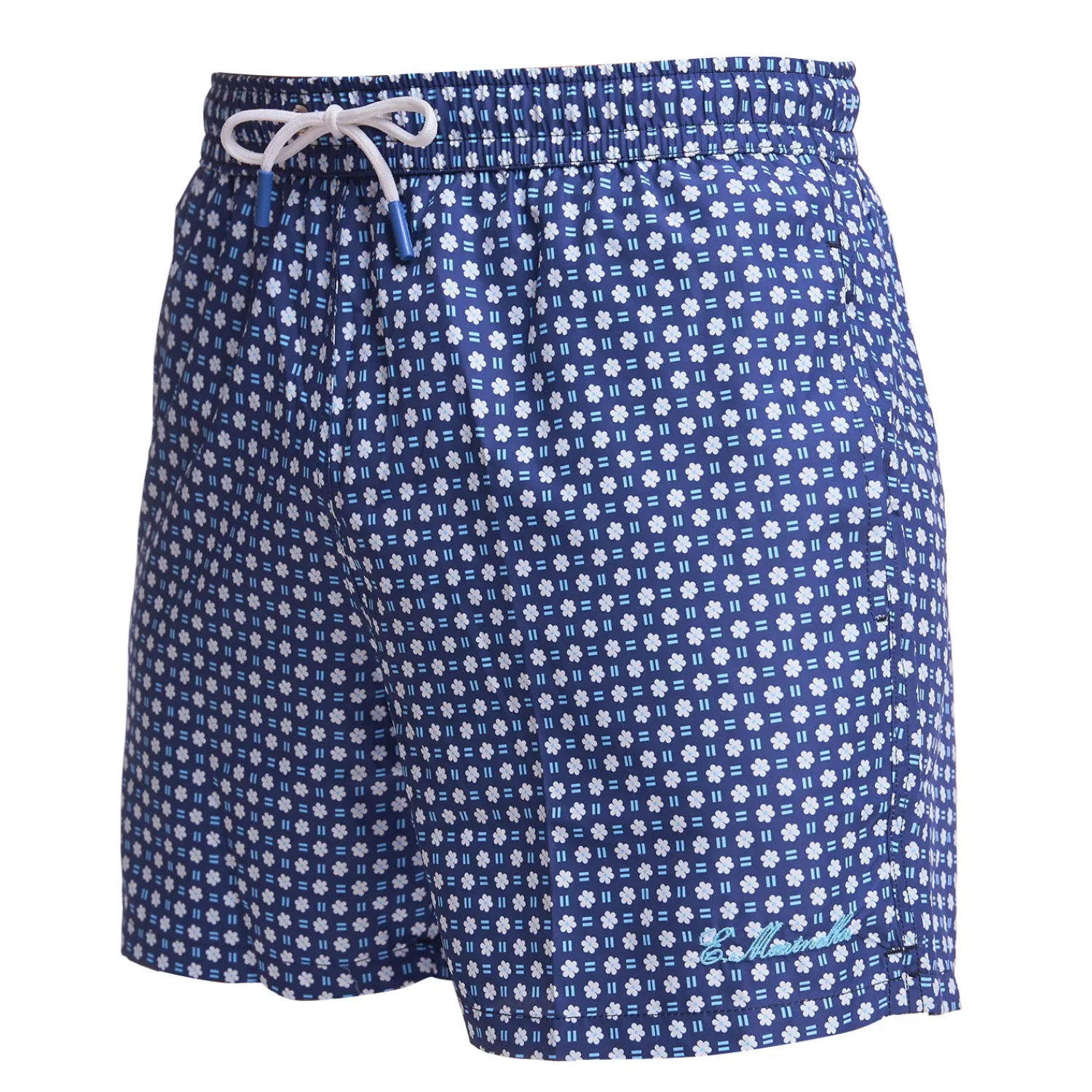E.Marinella Costumi Da Uomo|COSTUME DA BAGNO BLU SCURO Macrofantasia fiore