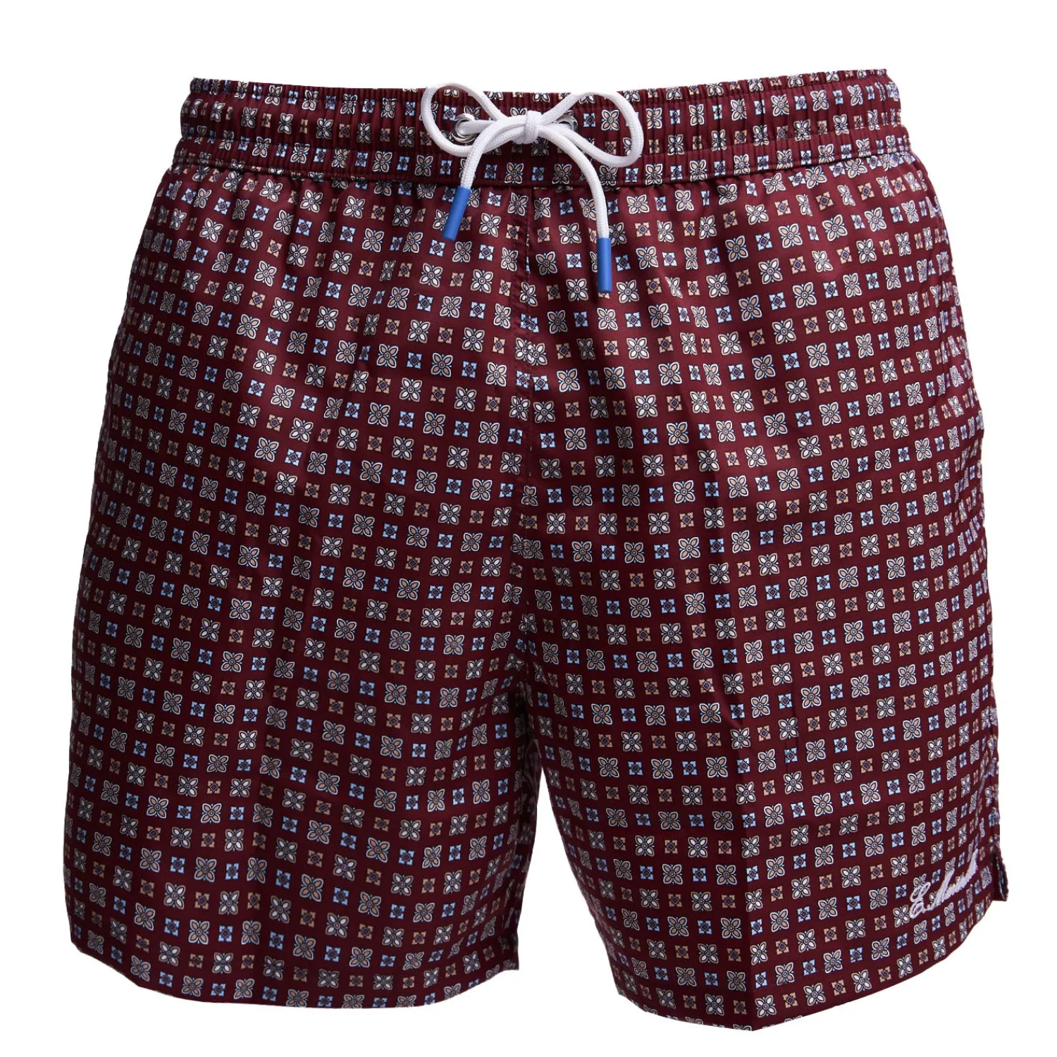 E.Marinella Costumi Da Uomo|COSTUME DA BAGNO BORDEAUX Microfantasia fiore