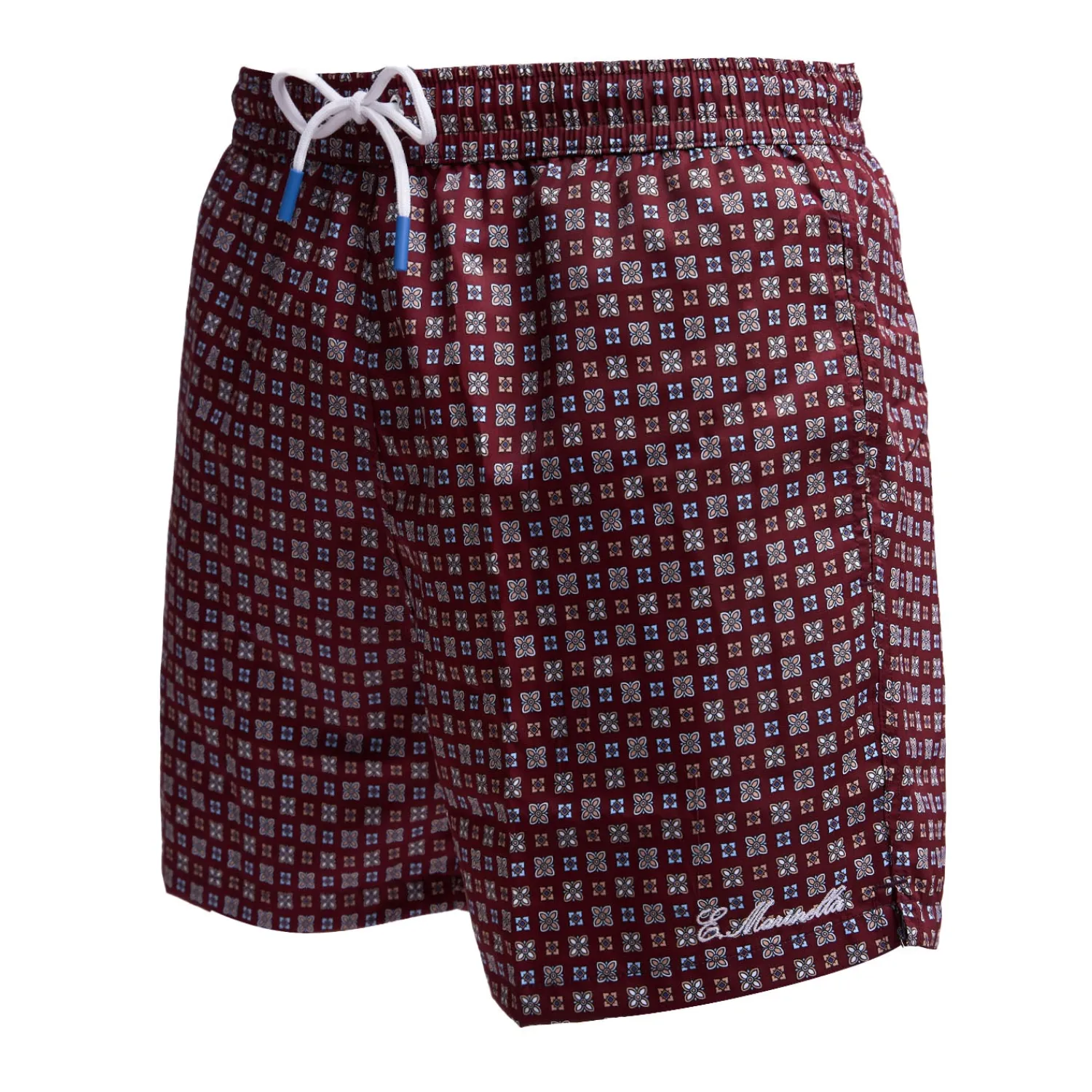 E.Marinella Costumi Da Uomo|COSTUME DA BAGNO BORDEAUX Microfantasia fiore