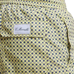 E.Marinella Costumi Da Uomo|COSTUME DA BAGNO GIALLO Microfantasia fiore