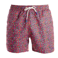 E.Marinella Costumi Da Uomo|COSTUME DA BAGNO ROSSO Fantasia paisley