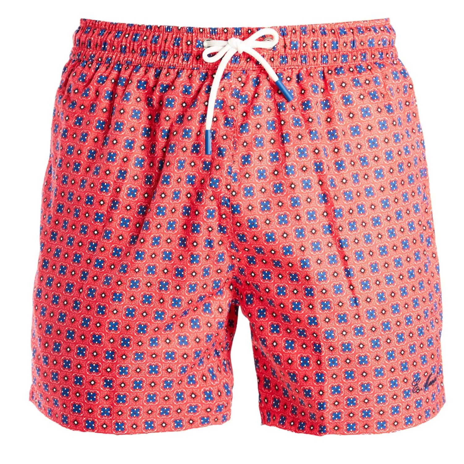 E.Marinella Costumi Da Uomo|COSTUME DA BAGNO ROSSO Macrofantasia fiore
