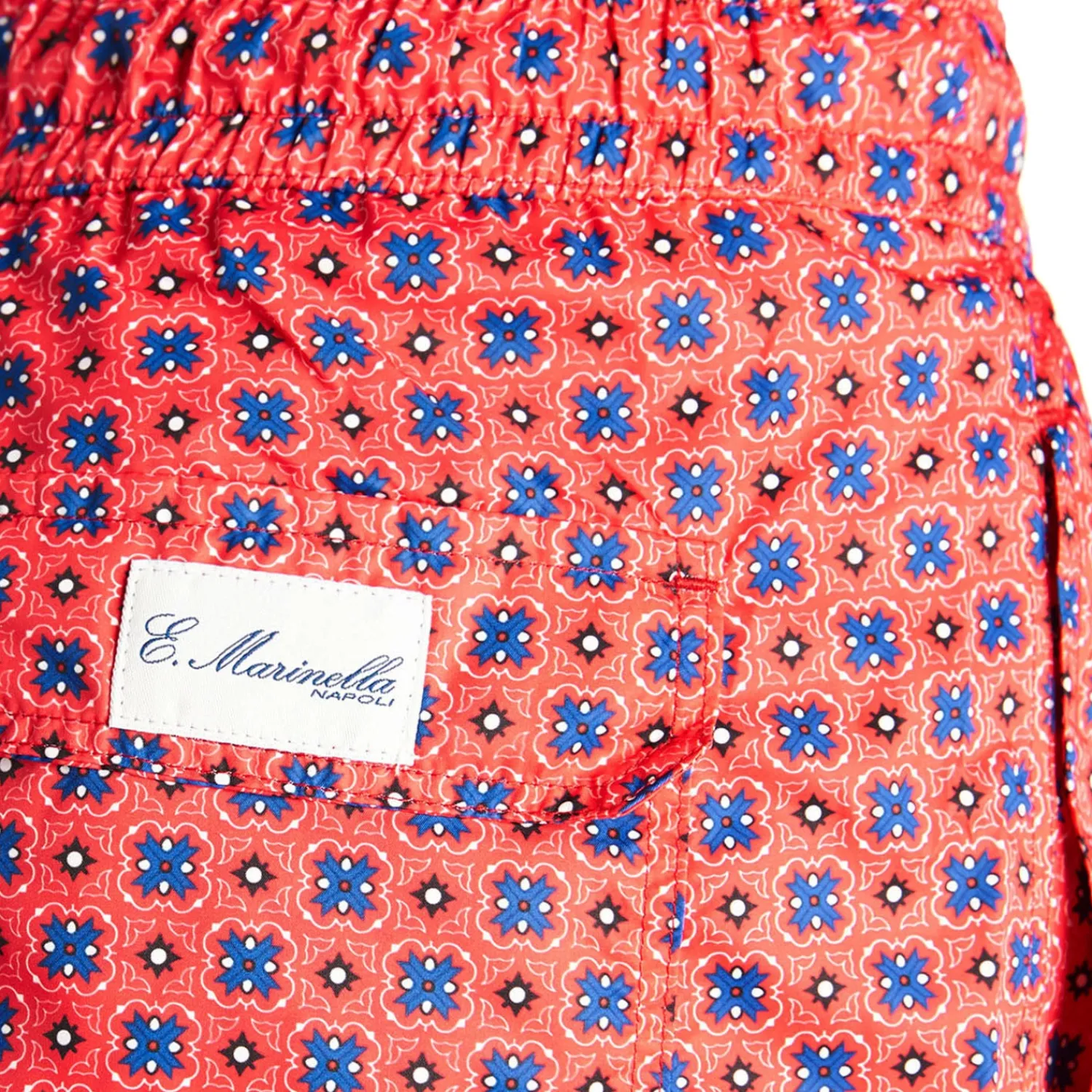 E.Marinella Costumi Da Uomo|COSTUME DA BAGNO ROSSO Macrofantasia fiore