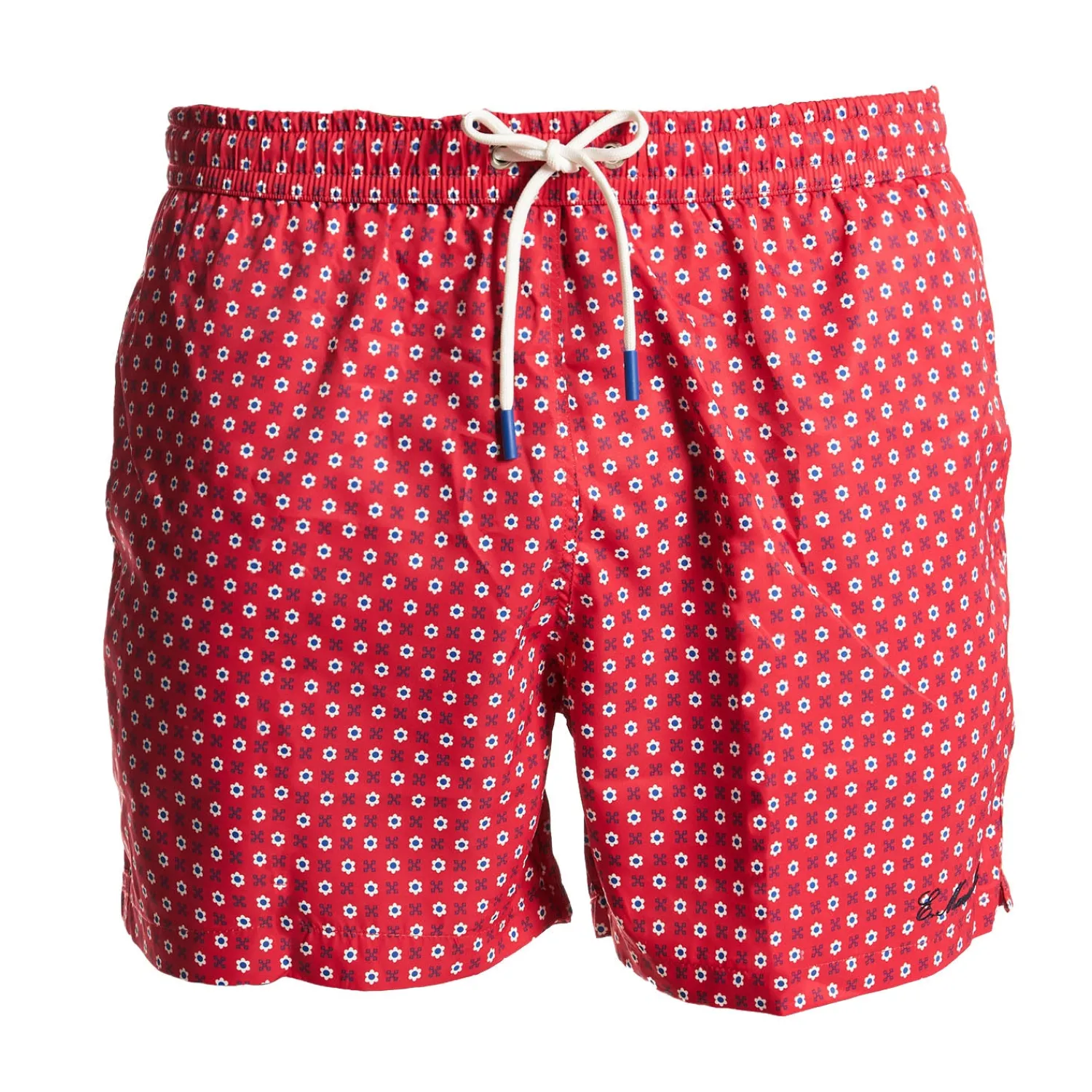E.Marinella Costumi Da Uomo|COSTUME DA BAGNO ROSSO Macrofantasia fiore