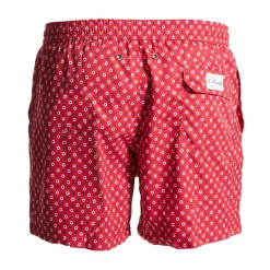E.Marinella Costumi Da Uomo|COSTUME DA BAGNO ROSSO Macrofantasia fiore