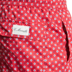 E.Marinella Costumi Da Uomo|COSTUME DA BAGNO ROSSO Macrofantasia fiore