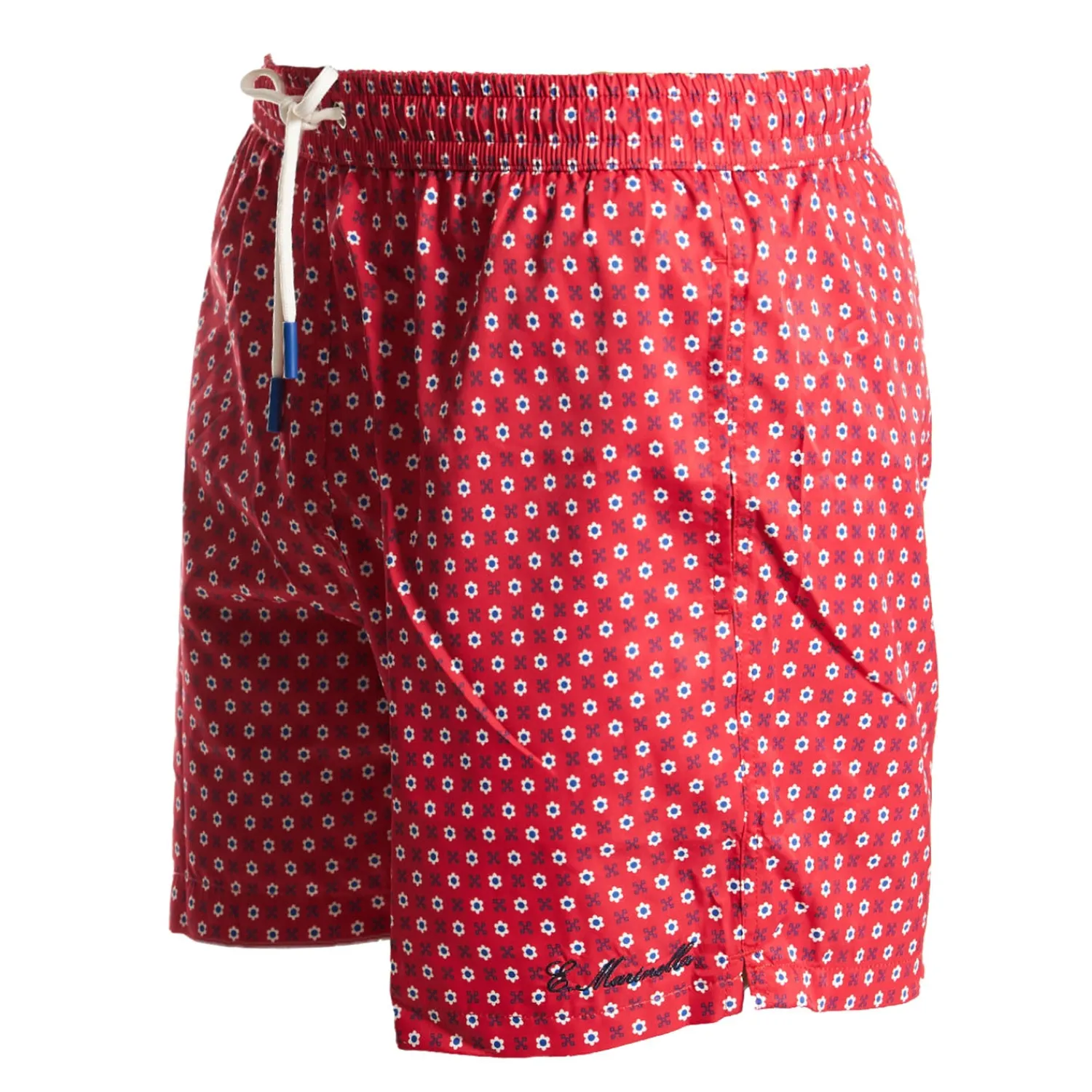 E.Marinella Costumi Da Uomo|COSTUME DA BAGNO ROSSO Macrofantasia fiore