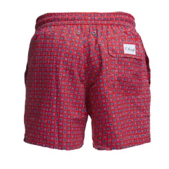 E.Marinella Costumi Da Uomo|COSTUME DA BAGNO ROSSO Macrofantasia fiore
