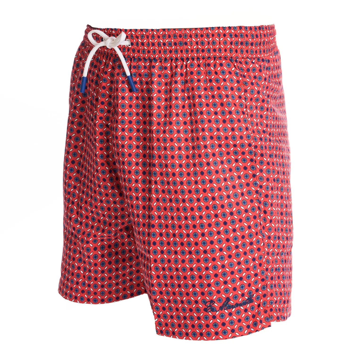 E.Marinella Costumi Da Uomo|COSTUME DA BAGNO ROSSO Microfantasia fiore