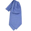 E.Marinella Ascot|CRAVATTA ASCOT IN SETA AZZURRO POLVERE Microfantasia fiore