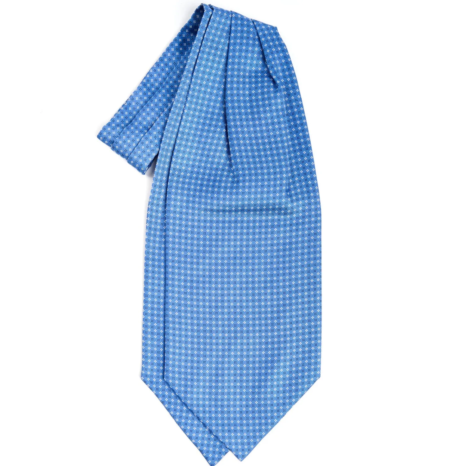 E.Marinella Ascot|CRAVATTA ASCOT IN SETA BLUETTE Microfantasia fiore