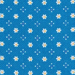 E.Marinella Ascot|CRAVATTA ASCOT IN SETA BLU MEDIO Microfantasia fiore