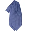 E.Marinella Ascot|CRAVATTA ASCOT IN SETA BLU Microfantasia fiore