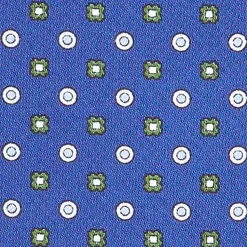 E.Marinella Ascot|CRAVATTA ASCOT IN SETA BLU Microfantasia fiore