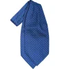 E.Marinella Ascot|CRAVATTA ASCOT IN SETA BLU Microfantasia fiore