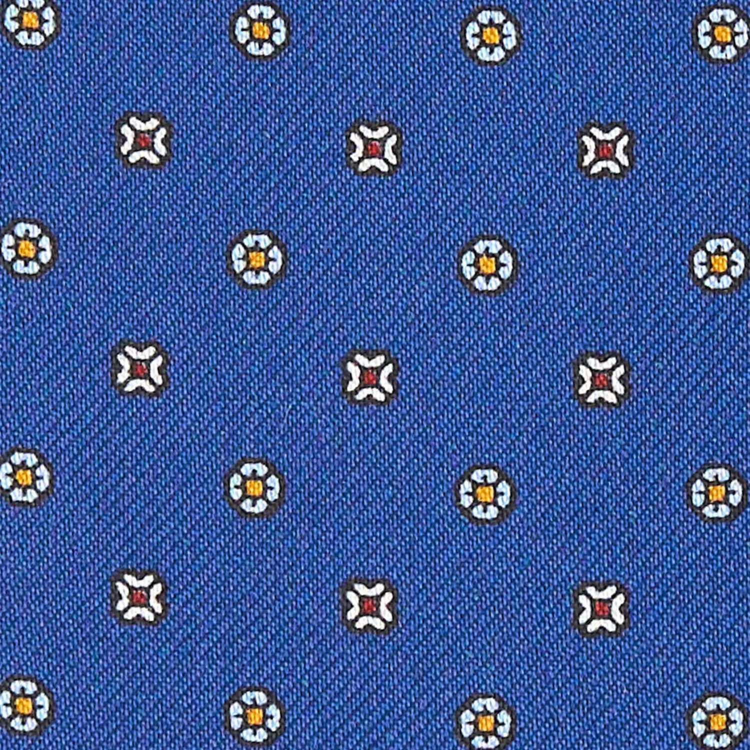 E.Marinella Ascot|CRAVATTA ASCOT IN SETA BLU Microfantasia fiore
