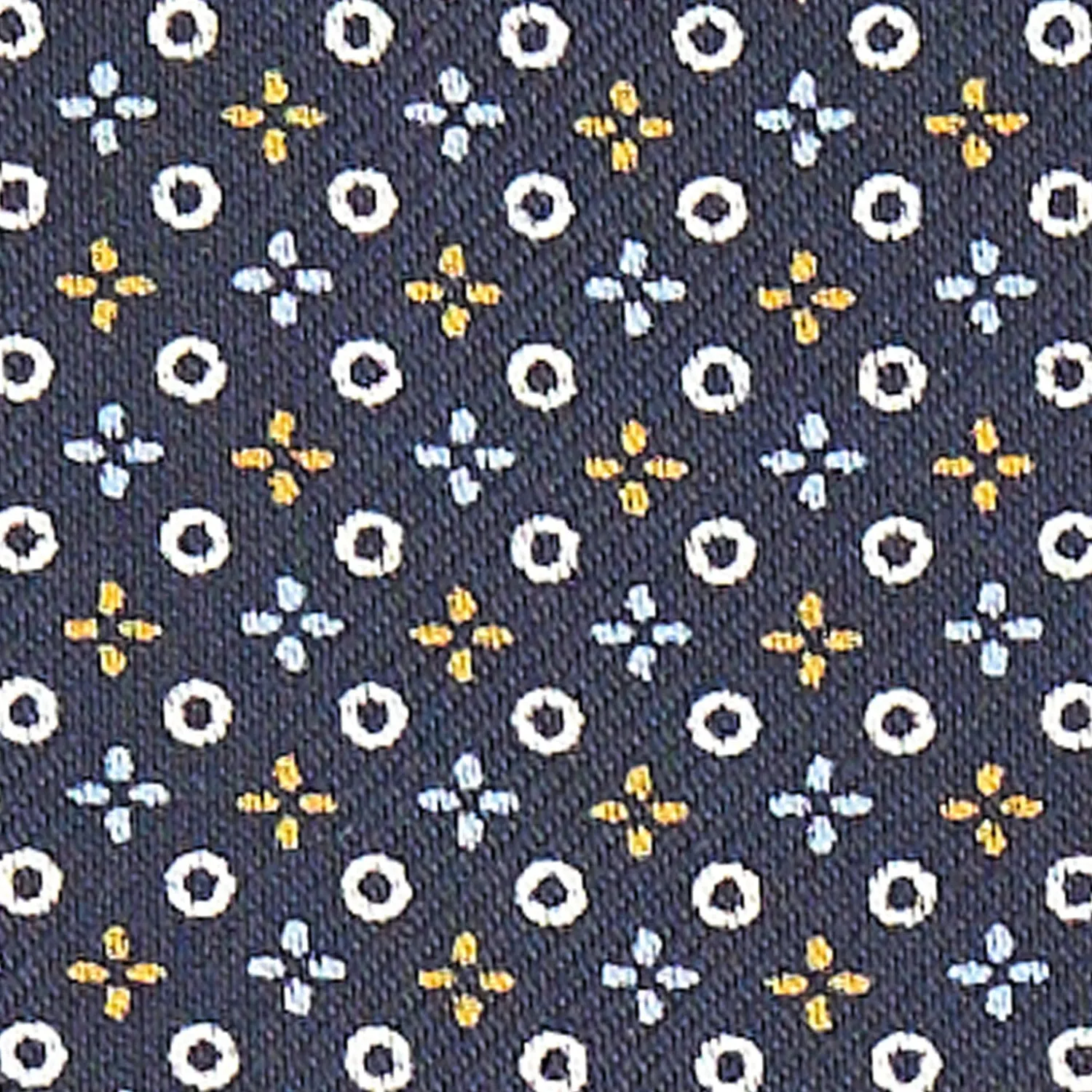 E.Marinella Ascot|CRAVATTA ASCOT IN SETA BLU SCURO Microfantasia fiore