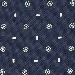 E.Marinella Ascot|CRAVATTA ASCOT IN SETA BLU SCURO Microfantasia fiore
