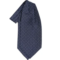 E.Marinella Ascot|CRAVATTA ASCOT IN SETA BLU SCURO Microfantasia fiore
