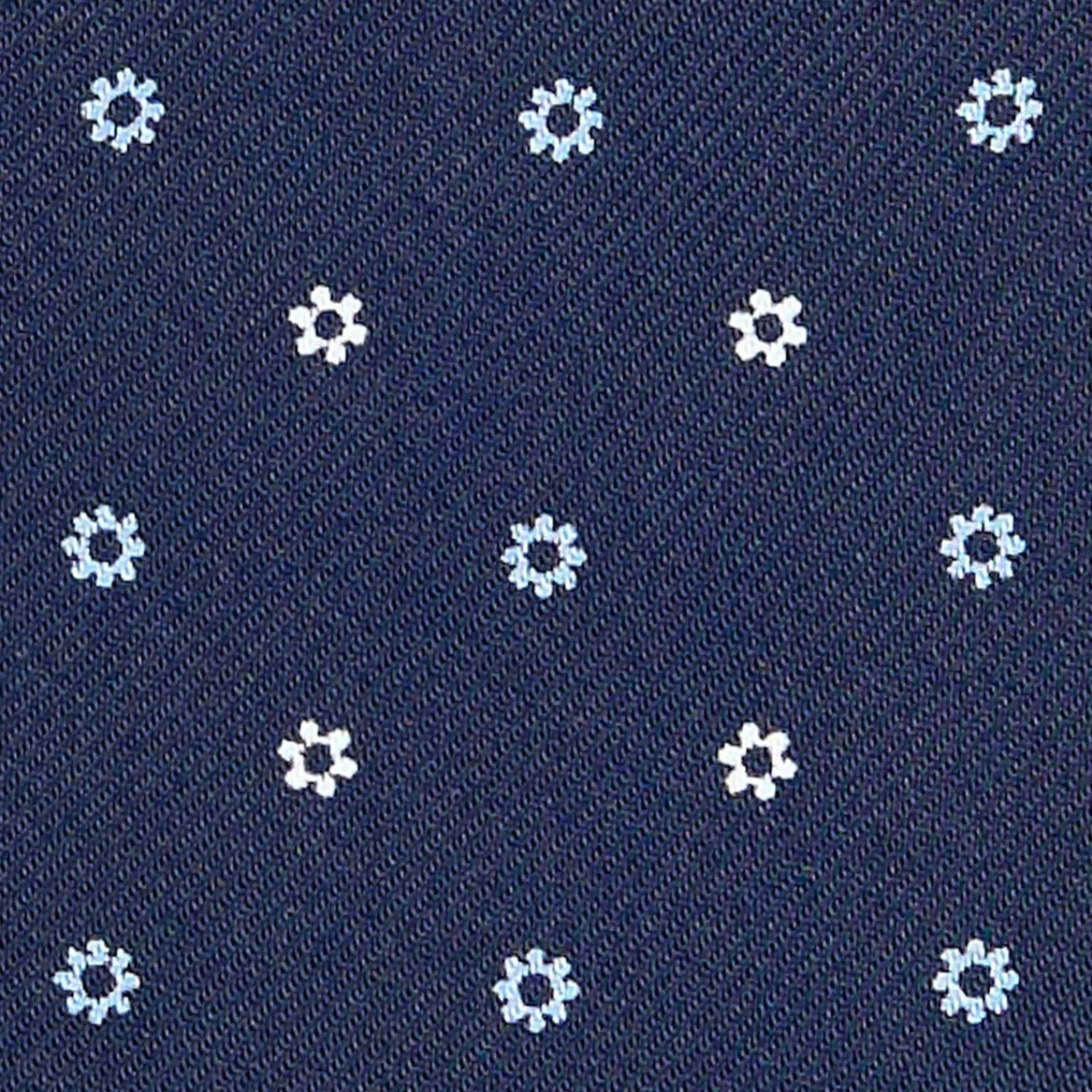 E.Marinella Ascot|CRAVATTA ASCOT IN SETA BLU SCURO Microfantasia fiore