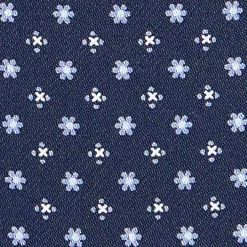 E.Marinella Ascot|CRAVATTA ASCOT IN SETA BLU SCURO Microfantasia fiore