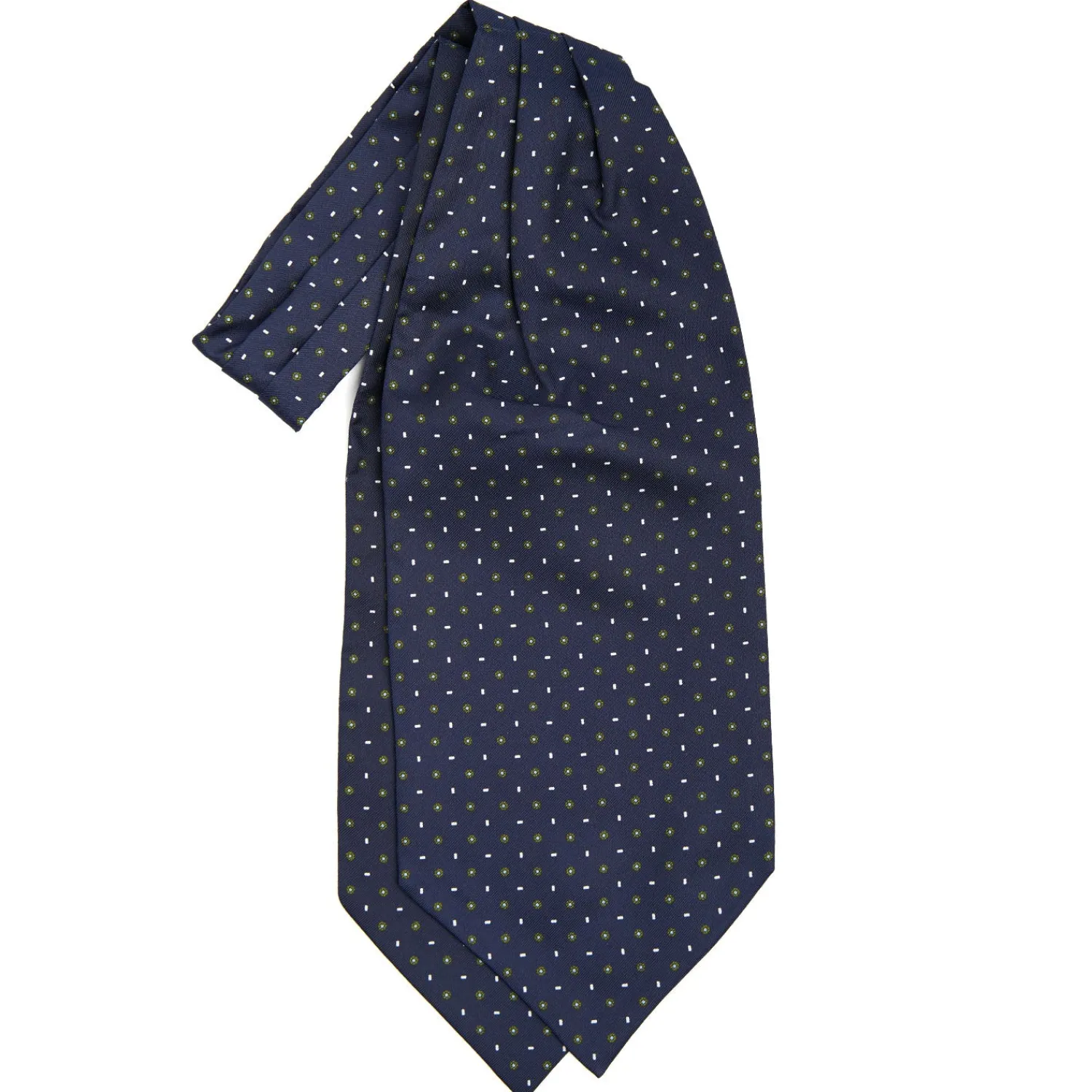 E.Marinella Ascot|CRAVATTA ASCOT IN SETA BLU SCURO Microfantasia fiore