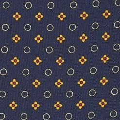 E.Marinella Ascot|CRAVATTA ASCOT IN SETA BLU SCURO Microfantasia fiore