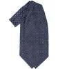E.Marinella Ascot|CRAVATTA ASCOT IN SETA BLU SCURO Microfantasia fiore