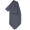 E.Marinella Ascot|CRAVATTA ASCOT IN SETA BLU SCURO Microfantasia fiore