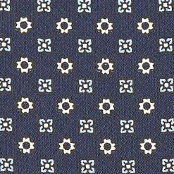 E.Marinella Ascot|CRAVATTA ASCOT IN SETA BLU SCURO Microfantasia fiore