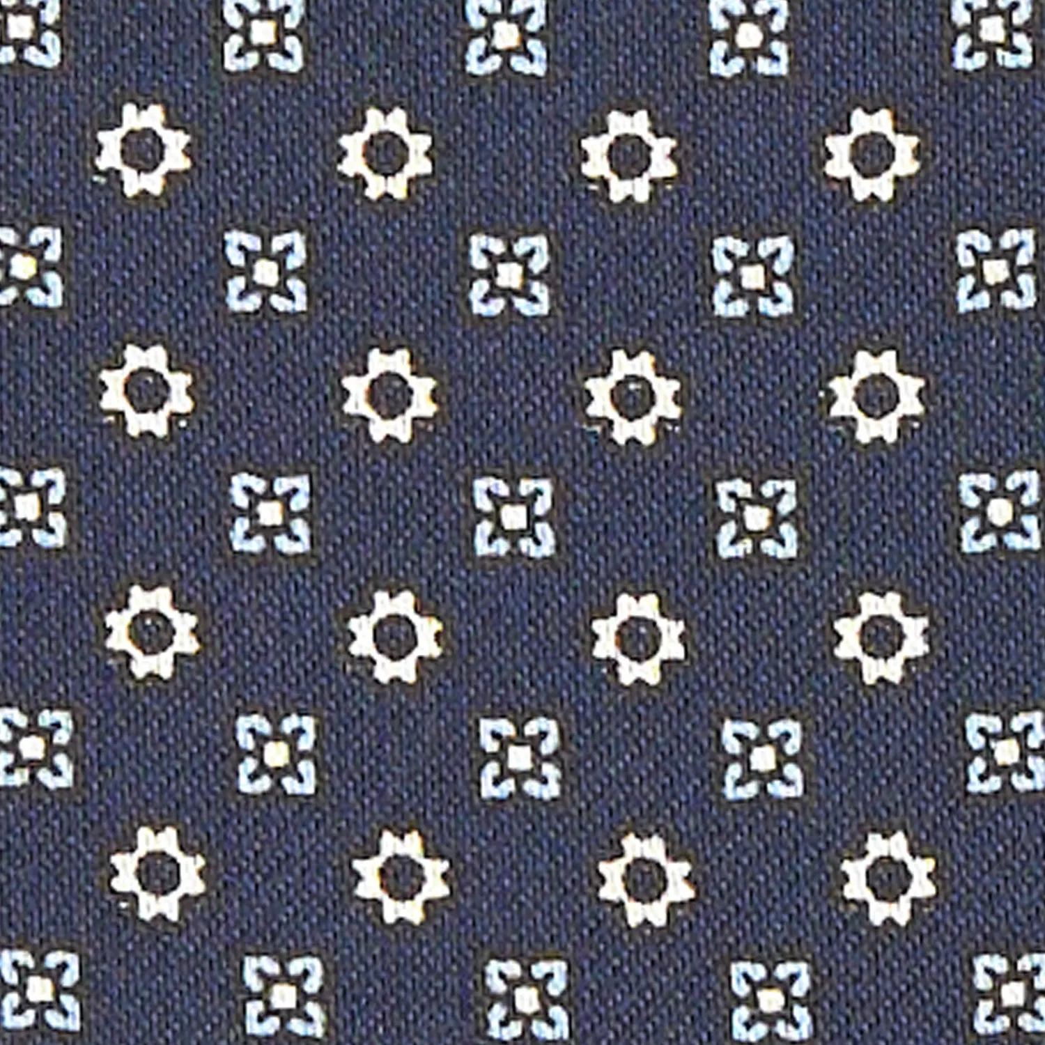 E.Marinella Ascot|CRAVATTA ASCOT IN SETA BLU SCURO Microfantasia fiore