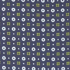 E.Marinella Ascot|CRAVATTA ASCOT IN SETA BLU SCURO Microfantasia fiore