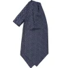 E.Marinella Ascot|CRAVATTA ASCOT IN SETA BLU SCURO Microfantasia fiore
