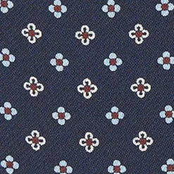 E.Marinella Ascot|CRAVATTA ASCOT IN SETA BLU SCURO Microfantasia fiore