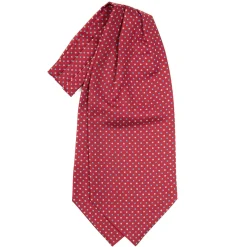 E.Marinella Ascot|CRAVATTA ASCOT IN SETA BORDEAUX Microfantasia fiore