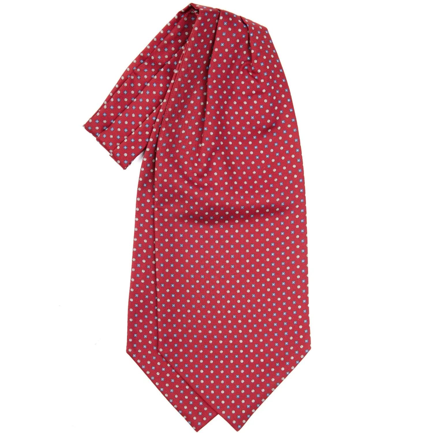 E.Marinella Ascot|CRAVATTA ASCOT IN SETA BORDEAUX Microfantasia fiore